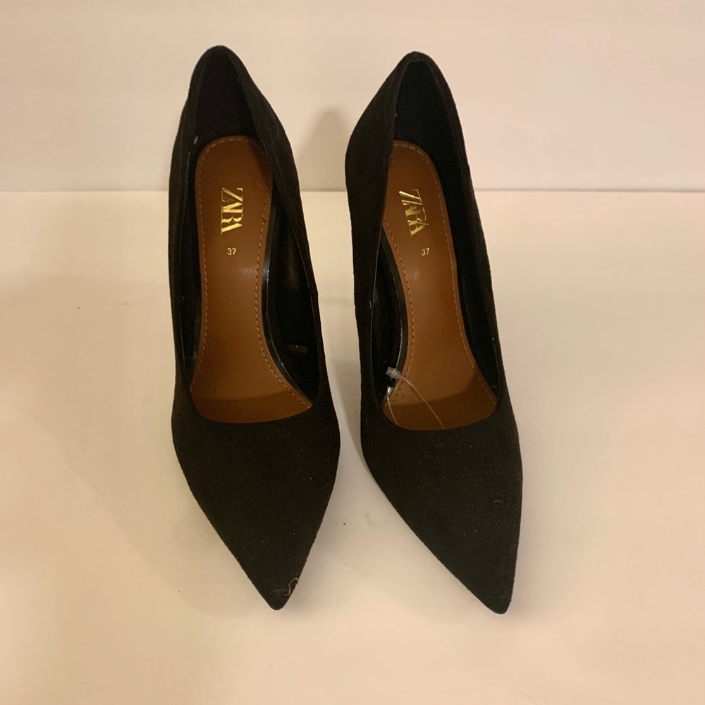 Zara black tortoise heels